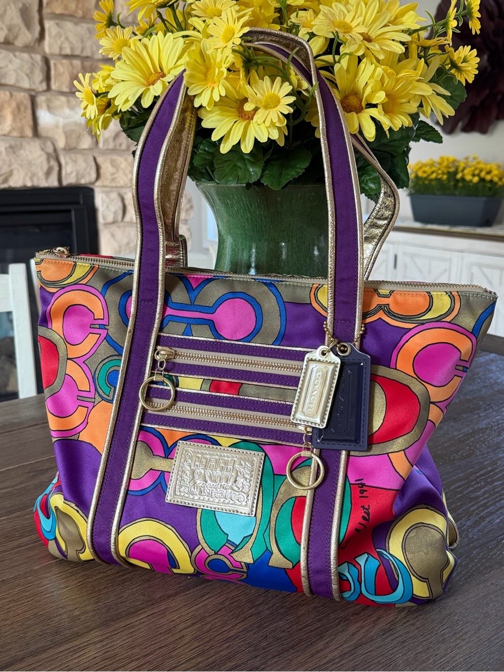 RARE Vintage Coach Poppy Pop C Glam Tote Bag 14365 Excellent Condition Y2K - Picture 12 of 16